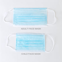 Load image into Gallery viewer, 3-Ply Disposable Child Face Masks (3pks of 20pcs, 60pcs total)