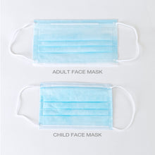 Load image into Gallery viewer, 3-Ply Disposable Child Face Masks (3pks of 20pcs, 60pcs total)
