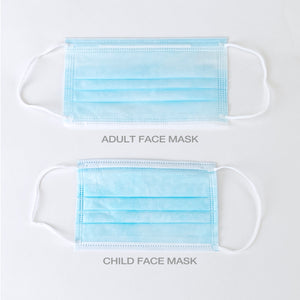 3-Ply Disposable Child Face Masks (3pks of 20pcs, 60pcs total)